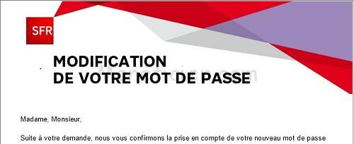 Alerte Phishing en provenance des clients de SFR monétique
