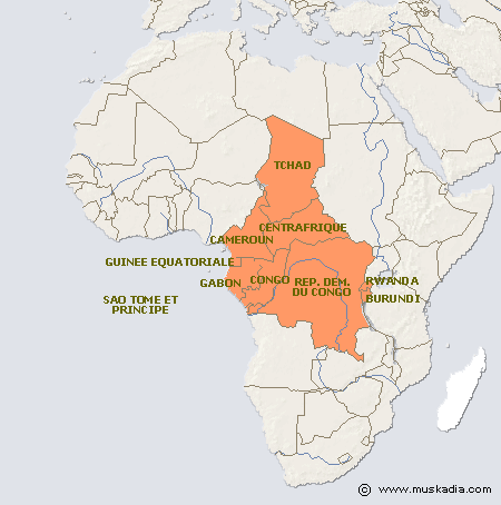 afrique centrale carte