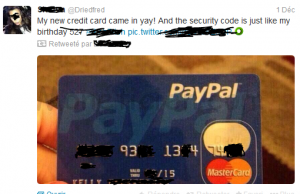 Photo de votre carte Bancaire sur Twitter